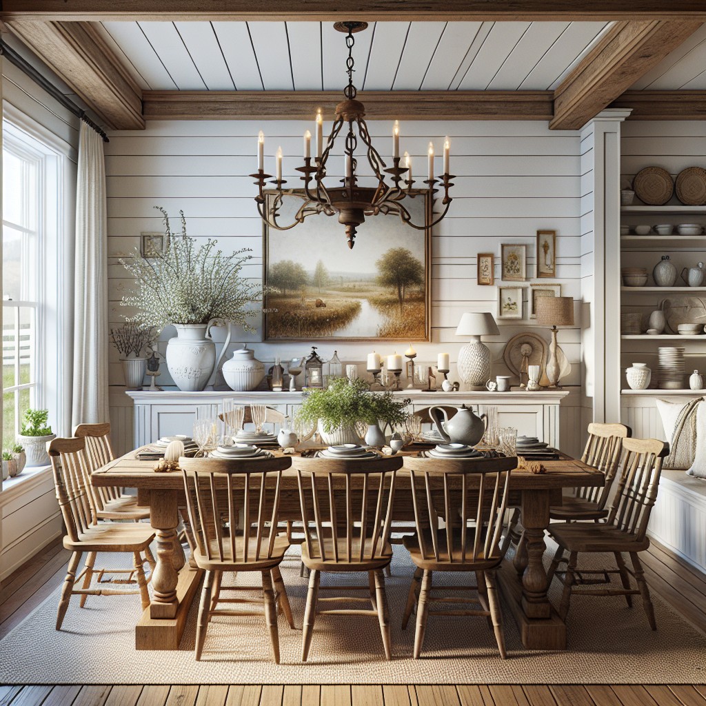 country charm shiplap dining room