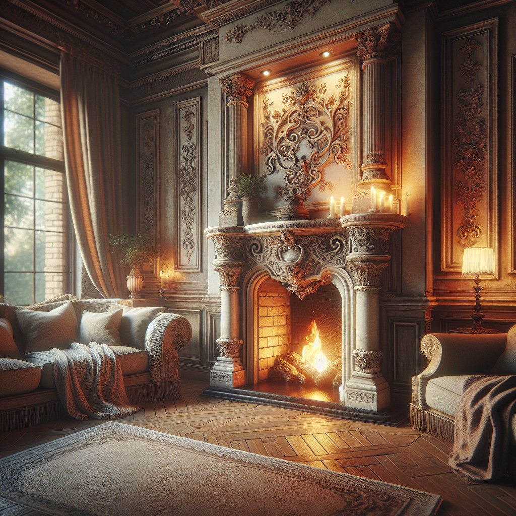 create an antique corner fireplace