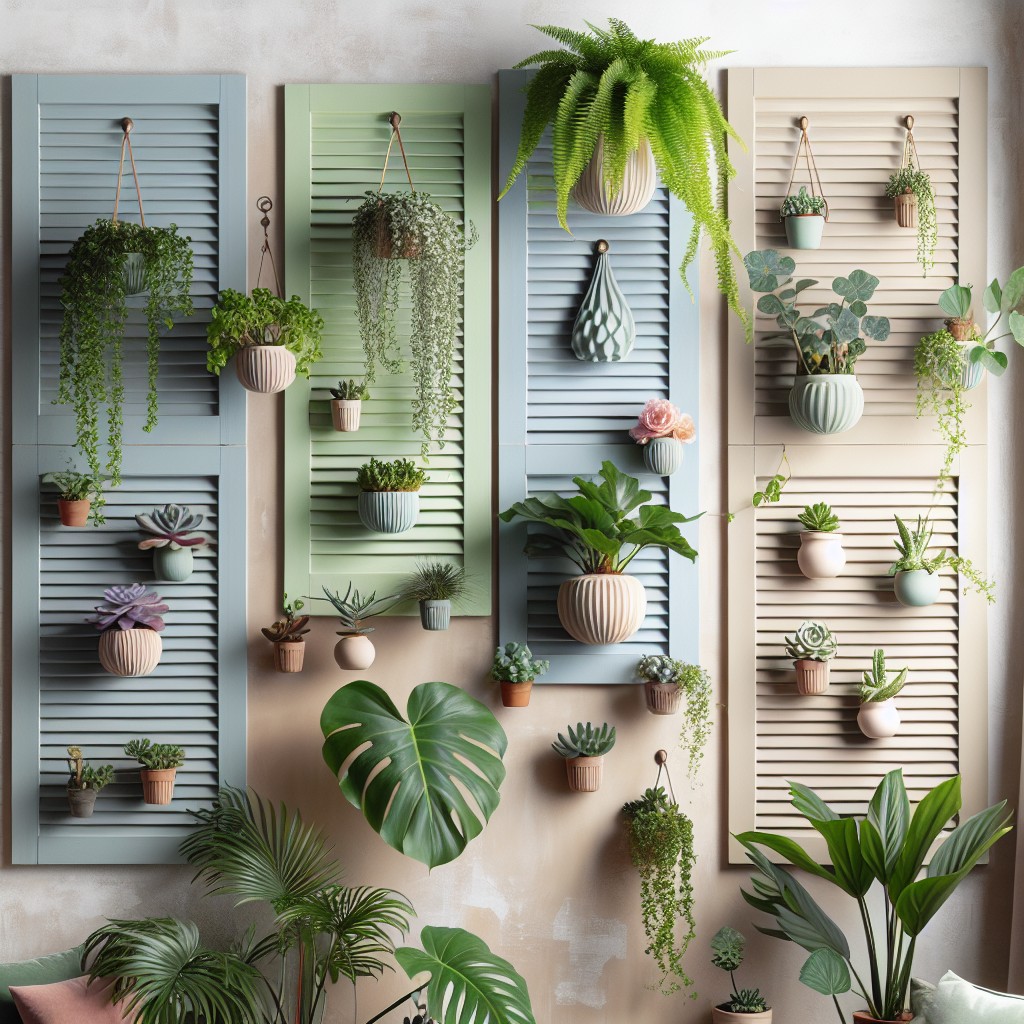 cute shutter mini garden for small potted plants