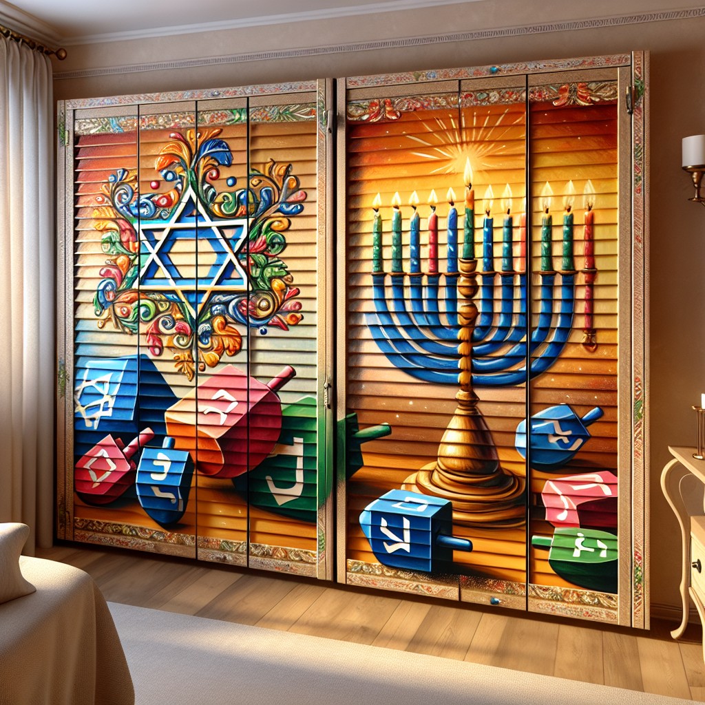 decorate shutters with hanukkah themed artwork