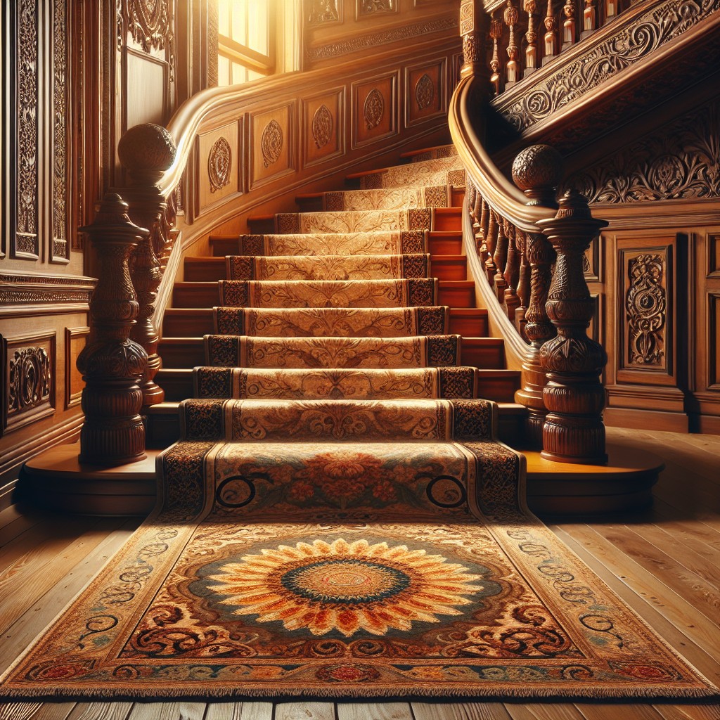 decorating with runner carpets on antique staircases