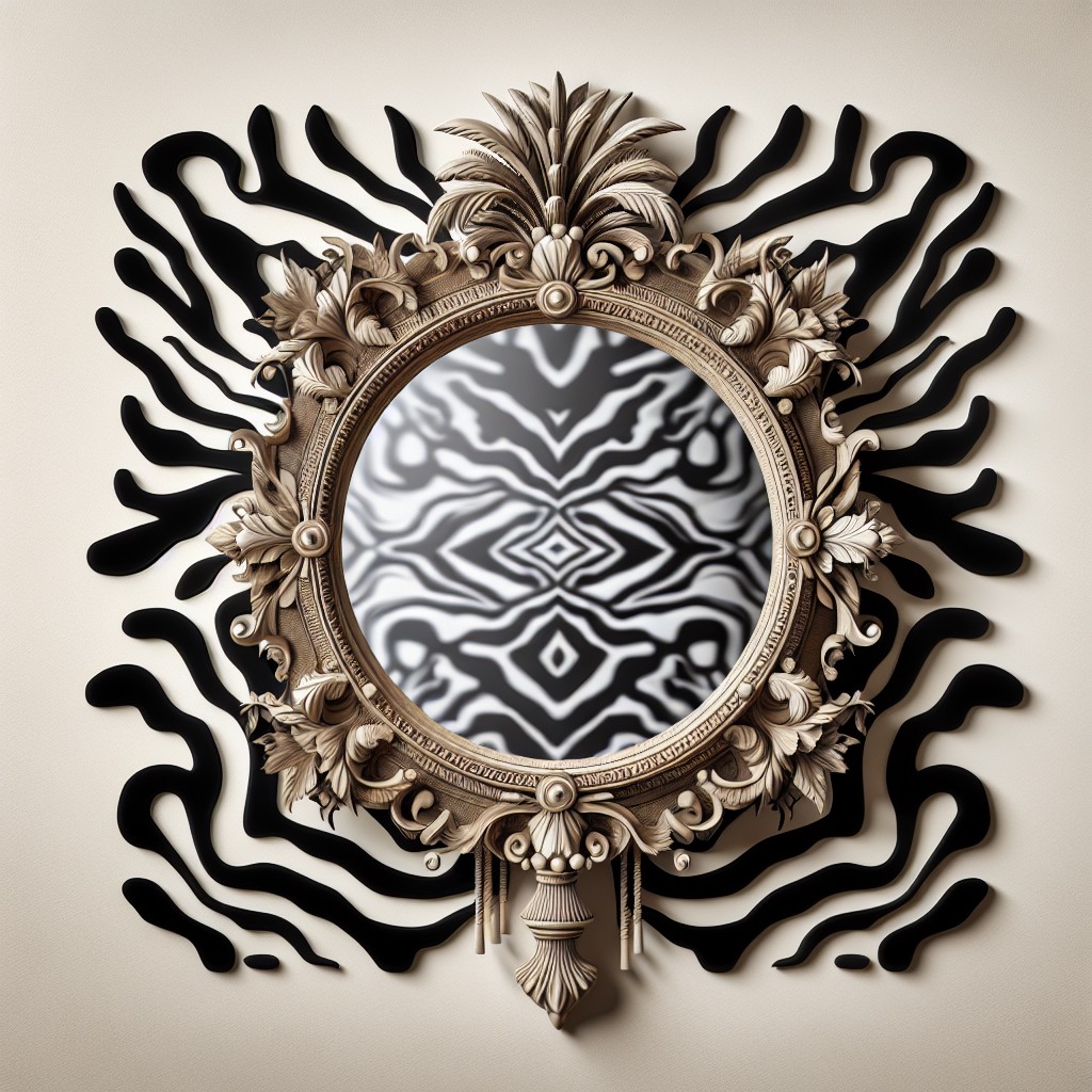 exotic zebra print decorative wall mirror