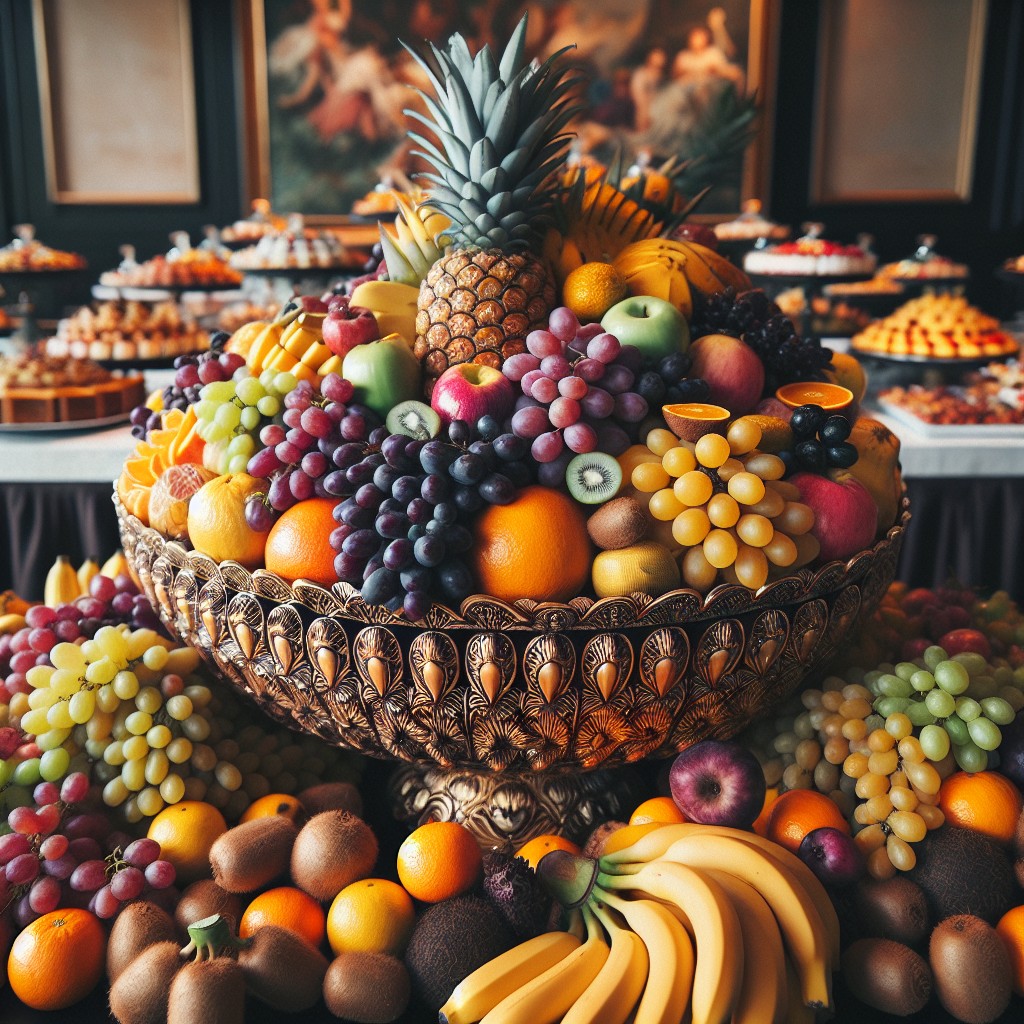 fruit centerpiece display for buffet tables