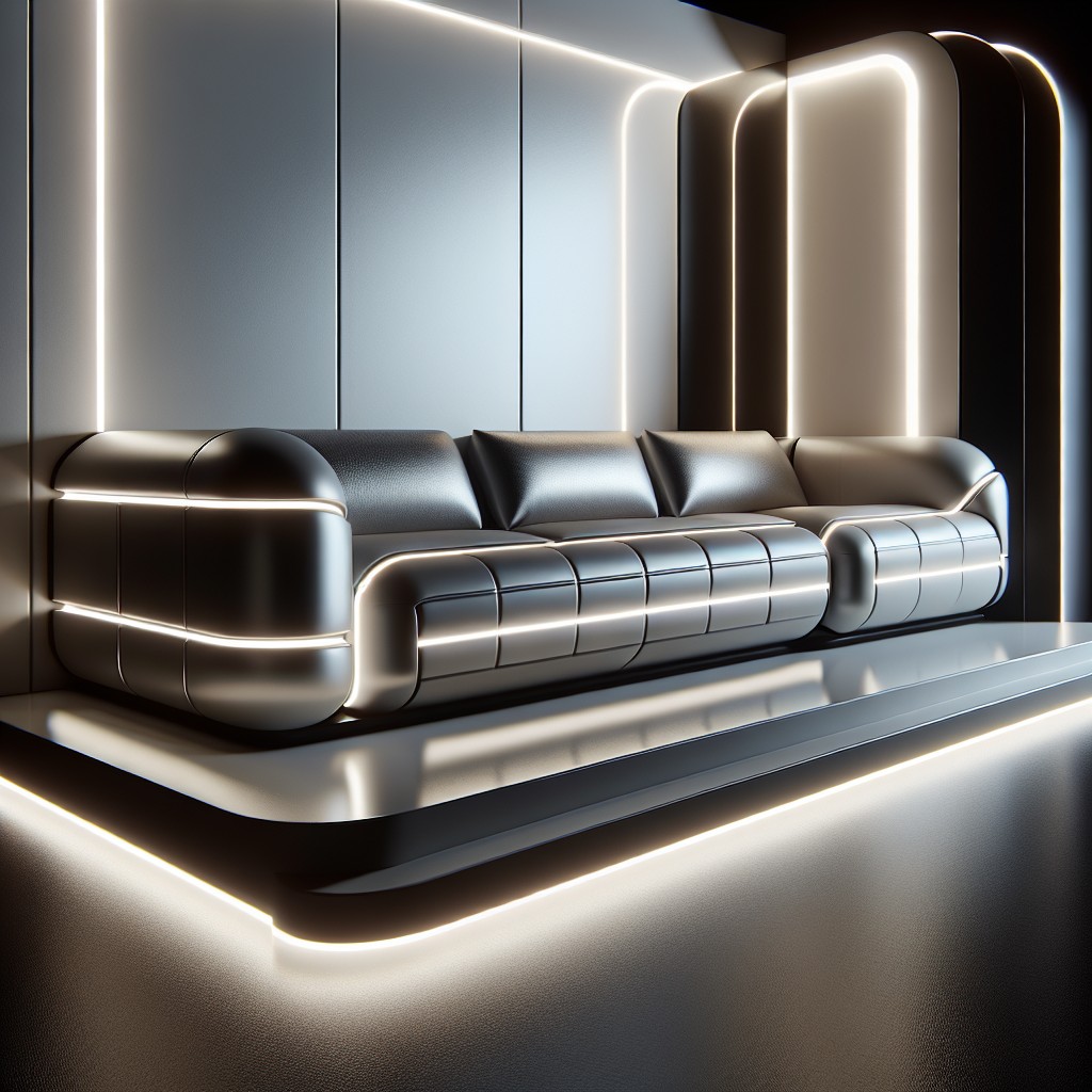 futuristic couch with led lighting