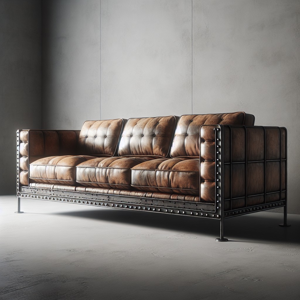 industrial style steel frame couch