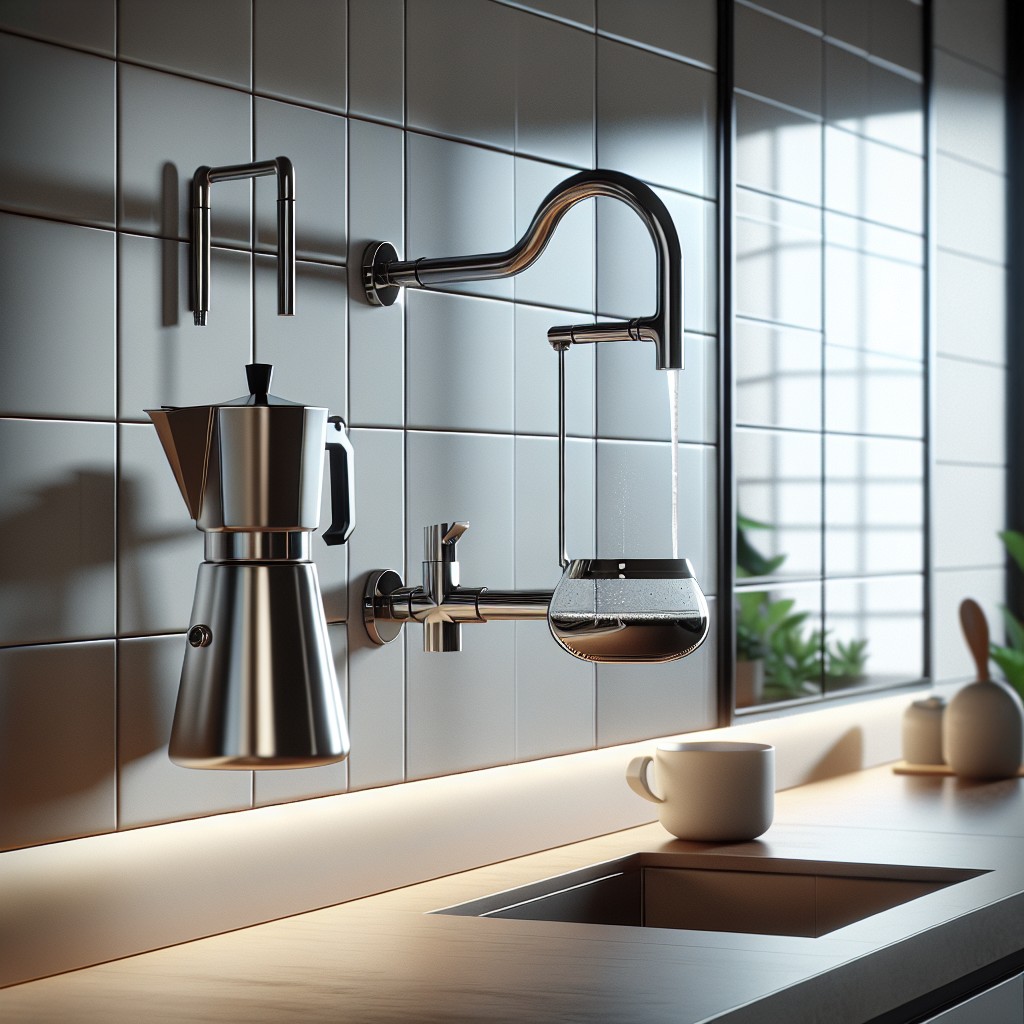 mounting a faucet for wall hanging coffee pots