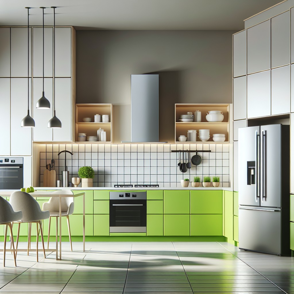 neon and neutral cabinets