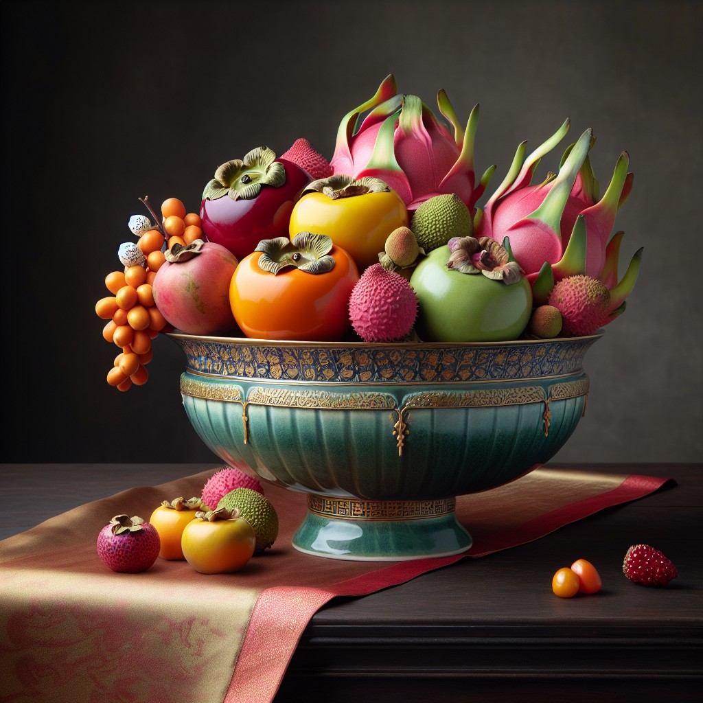 oriental inspired fruit centerpieces