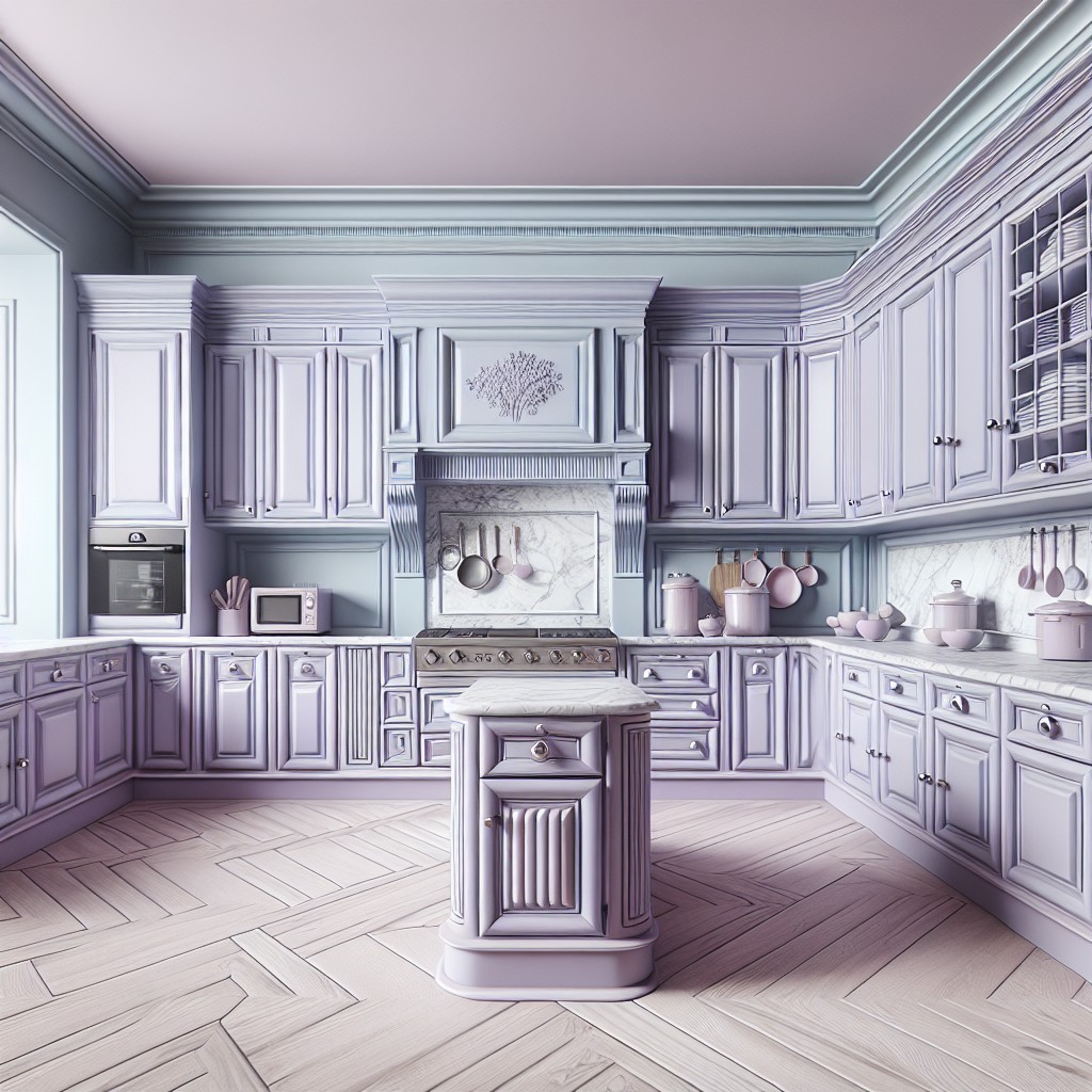 pastel lavender cabinets