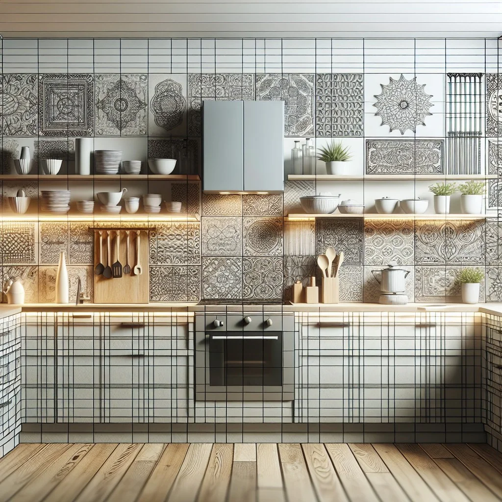 patterned vertical ceramic tiles