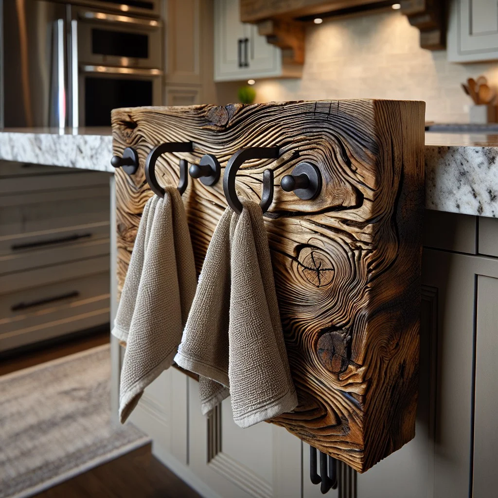 reclaimed wood towel holder