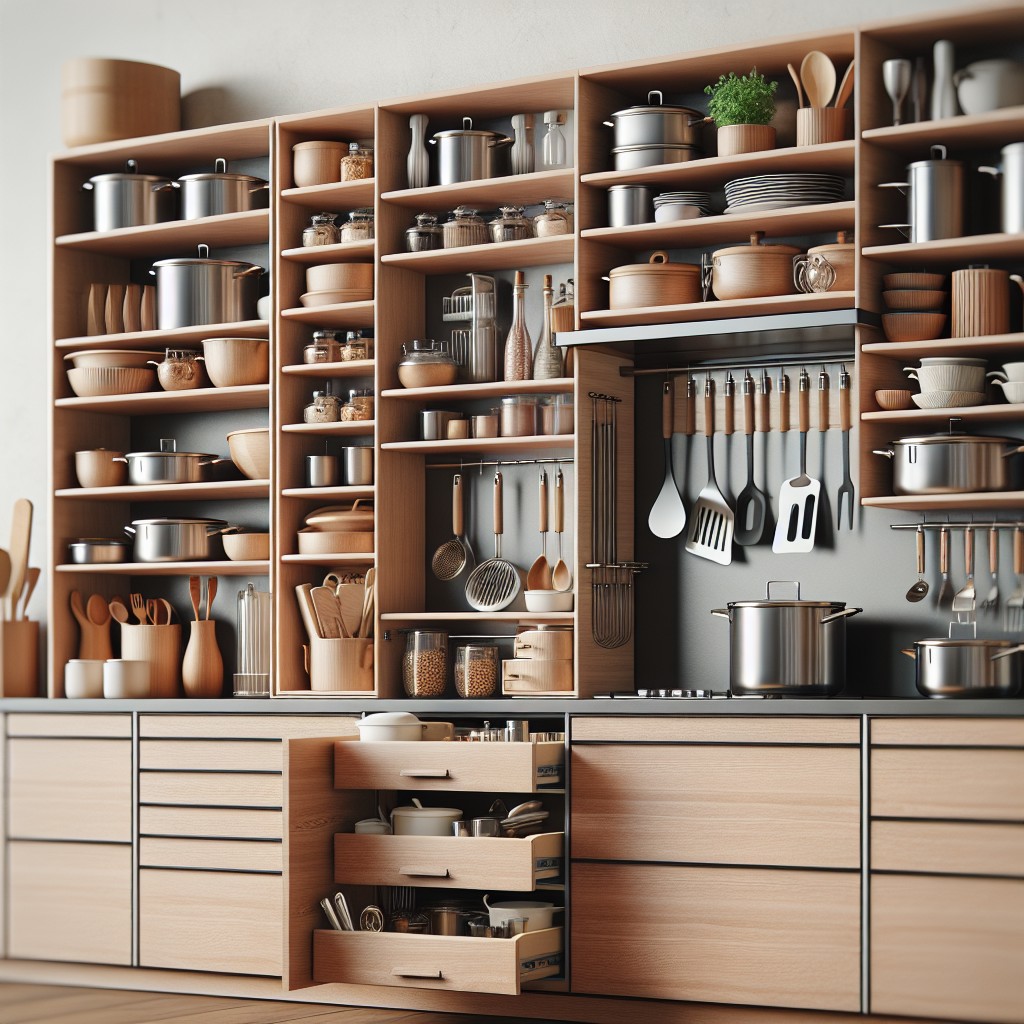 retractable shelves in kitchen cabinets