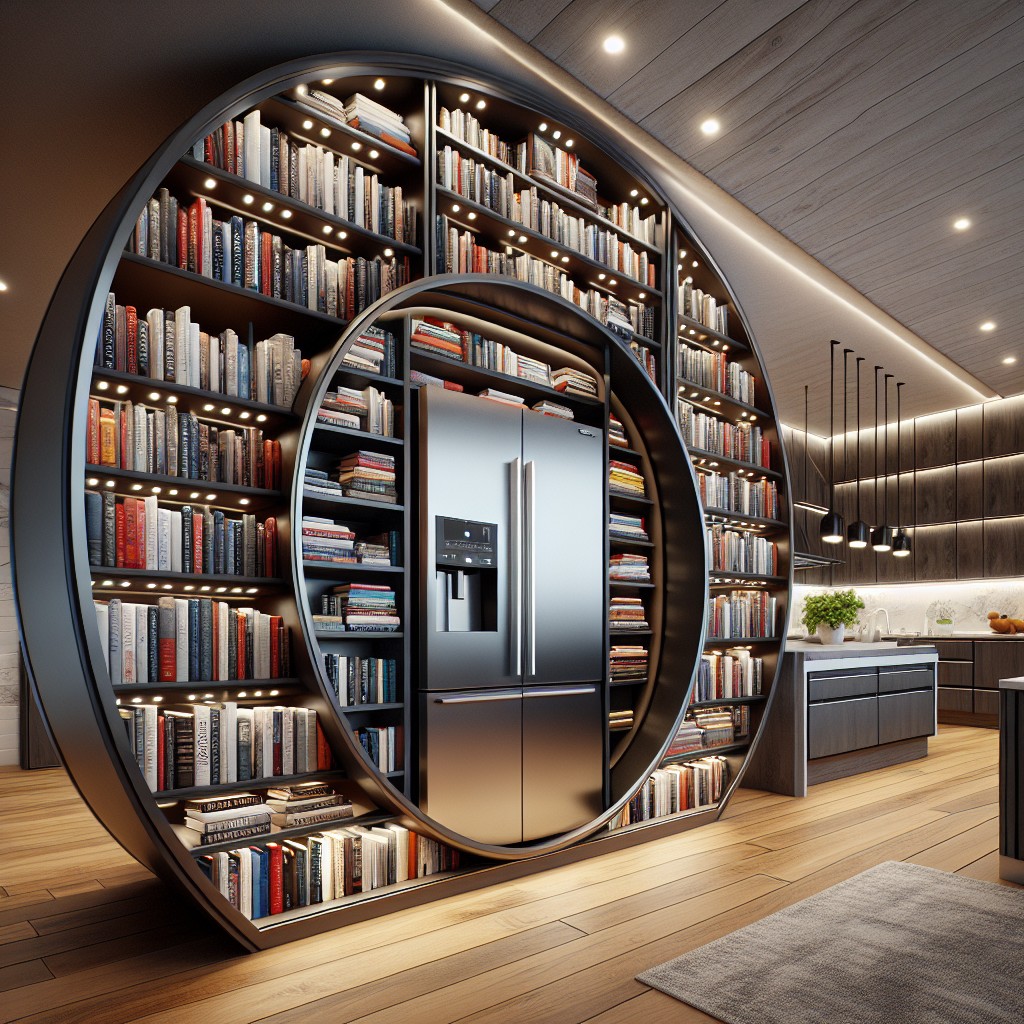rotating bookshelf door feature