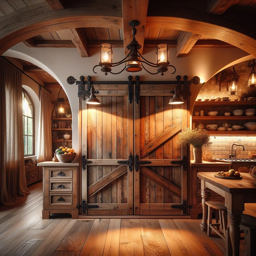 rustic barn door cabinets
