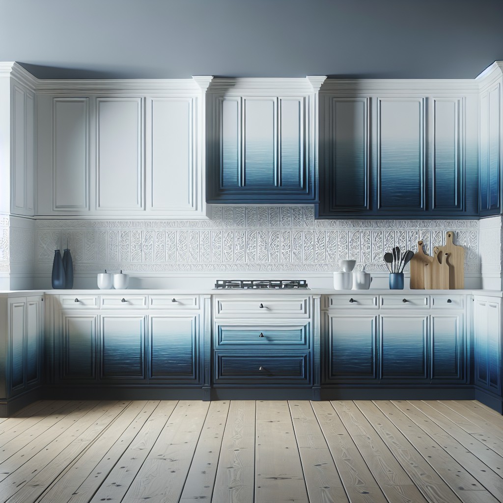 shades of blue ombre cabinet design