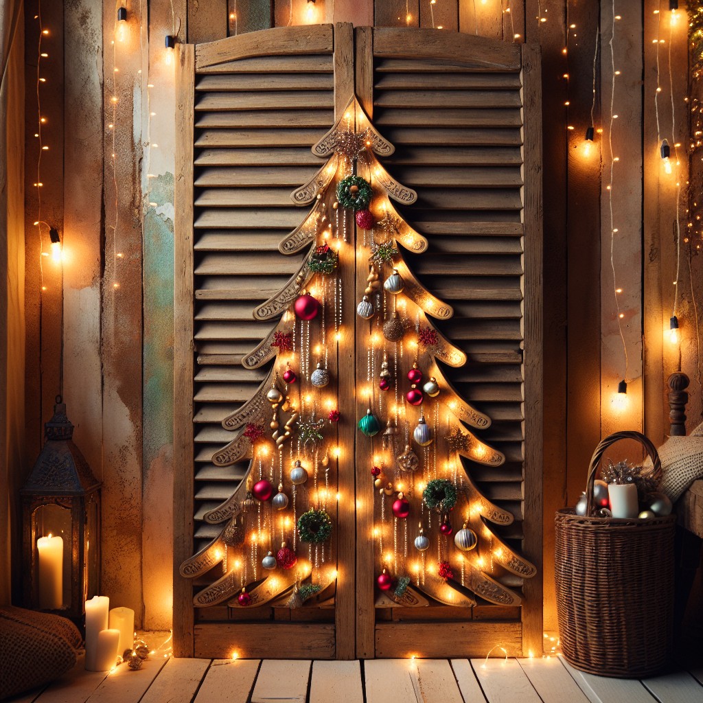 shutter christmas tree for holiday decor