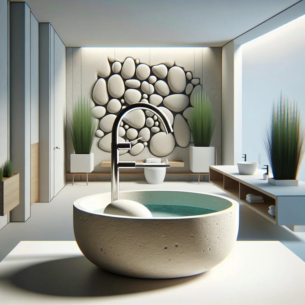 sleek pebble inspired faucet design