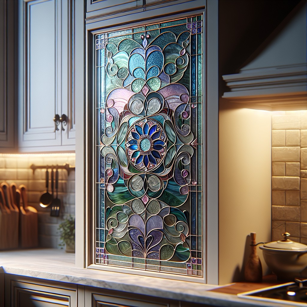 stained glass inclusion for cabinet doors