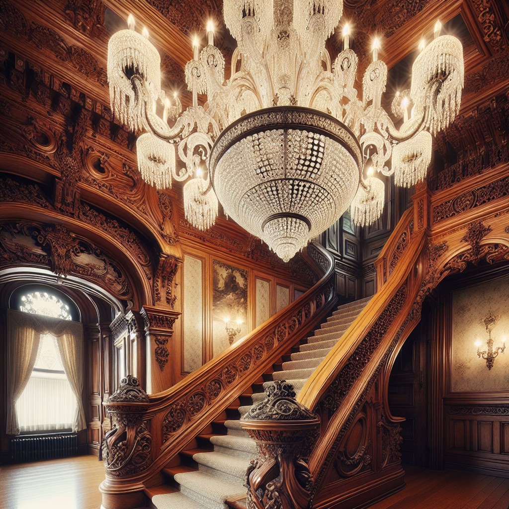 transforming staircases with chandeliers