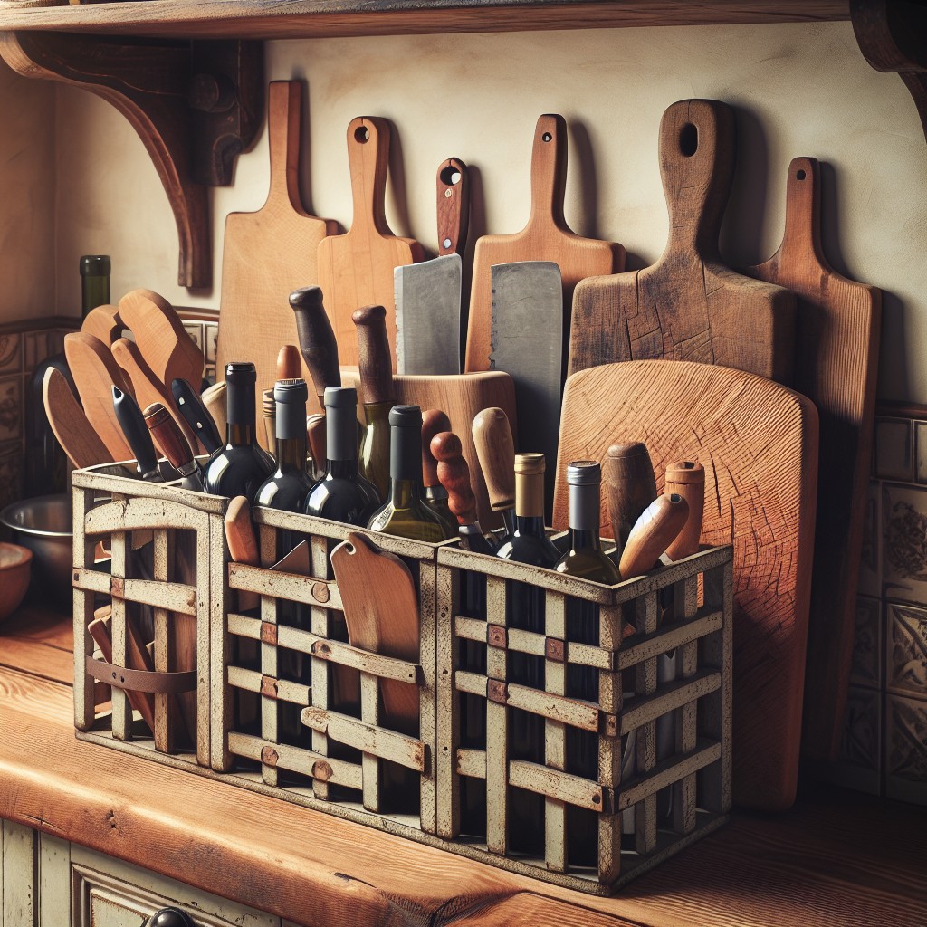 turning your old wine rack into a cutting board holder