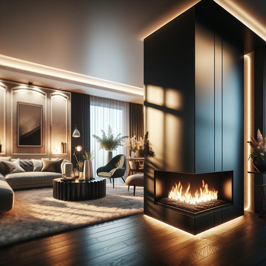 use a sleek black fireplace insert