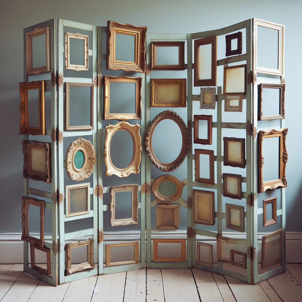 use old picture frames for a chic privacy screen