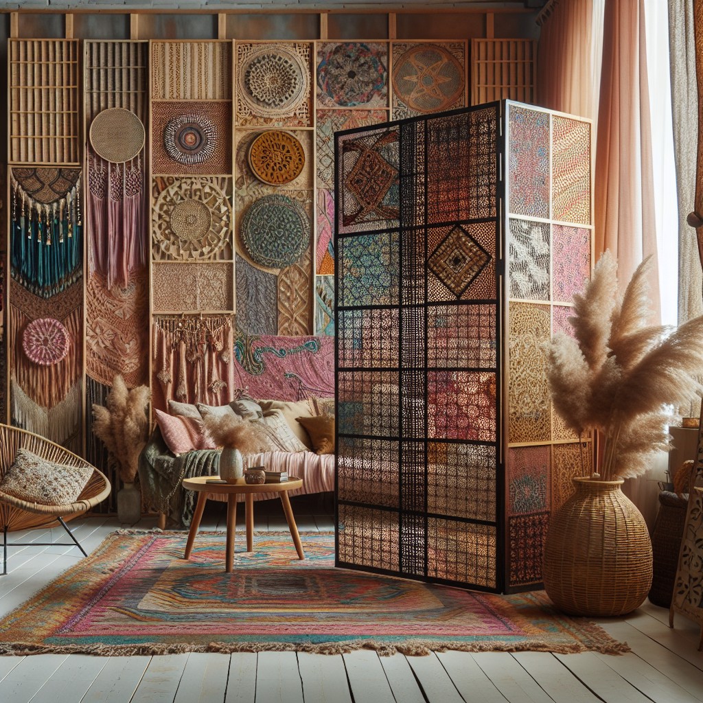 use patterned fabric panels for a bohemian vibe