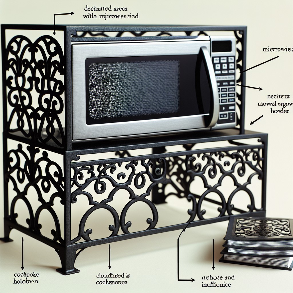 wrought iron stand with integrated cookbook holder