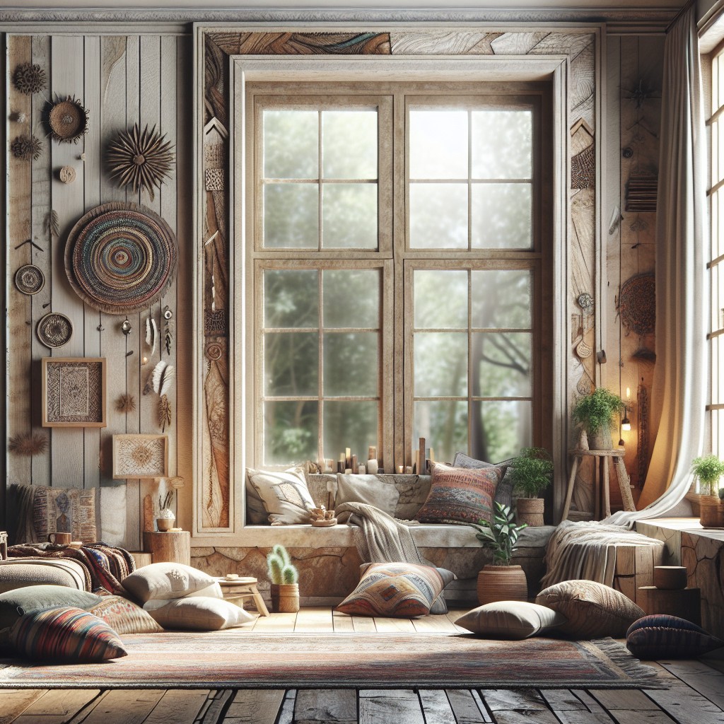 — natural unfinished wood for a bohemian feel