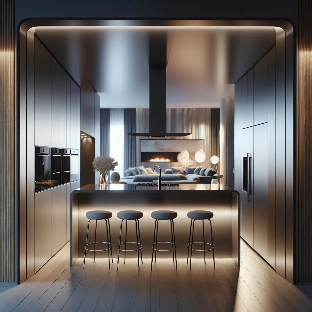 bar style kitchen living room cutout