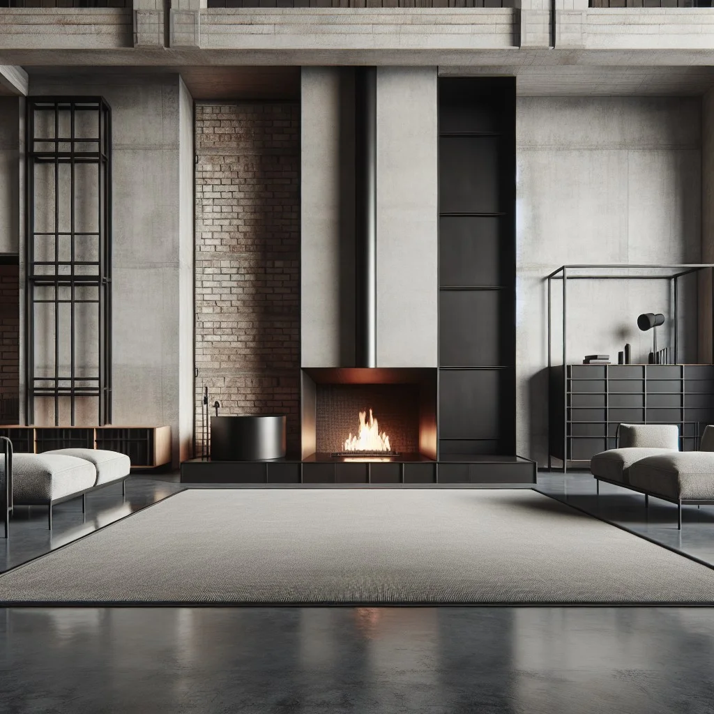 bold black metal fireplace designs