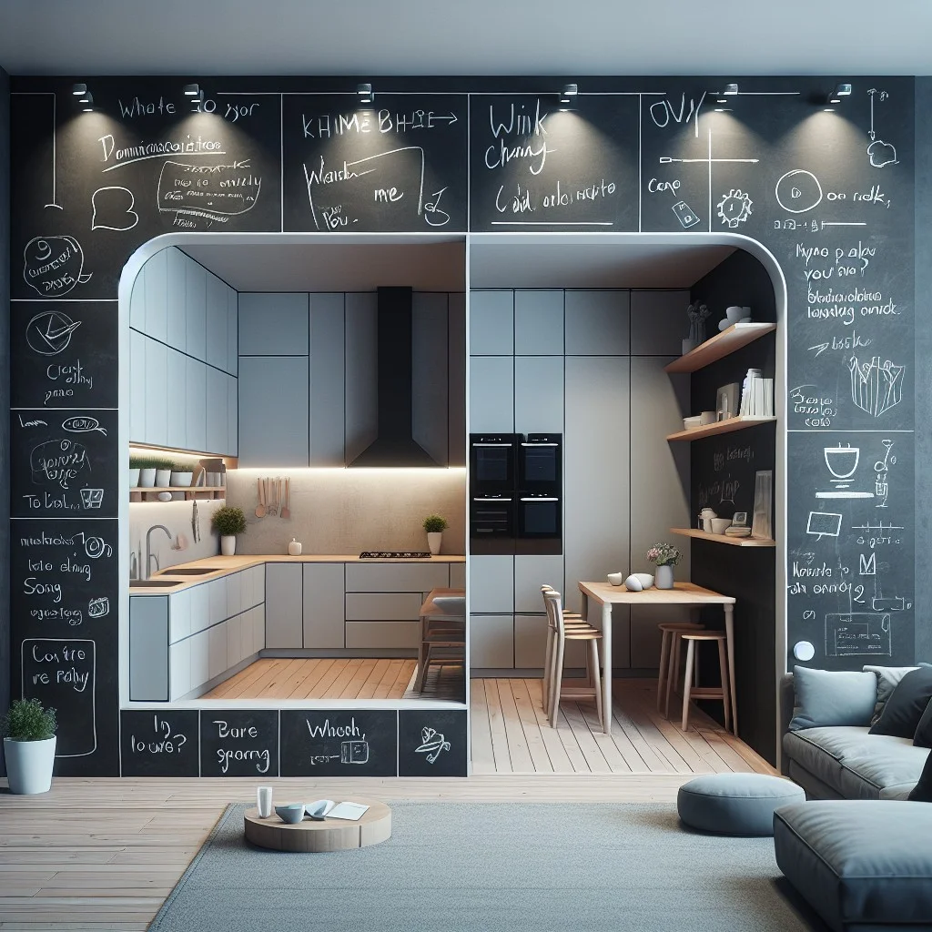 chalkboard wall cutout area