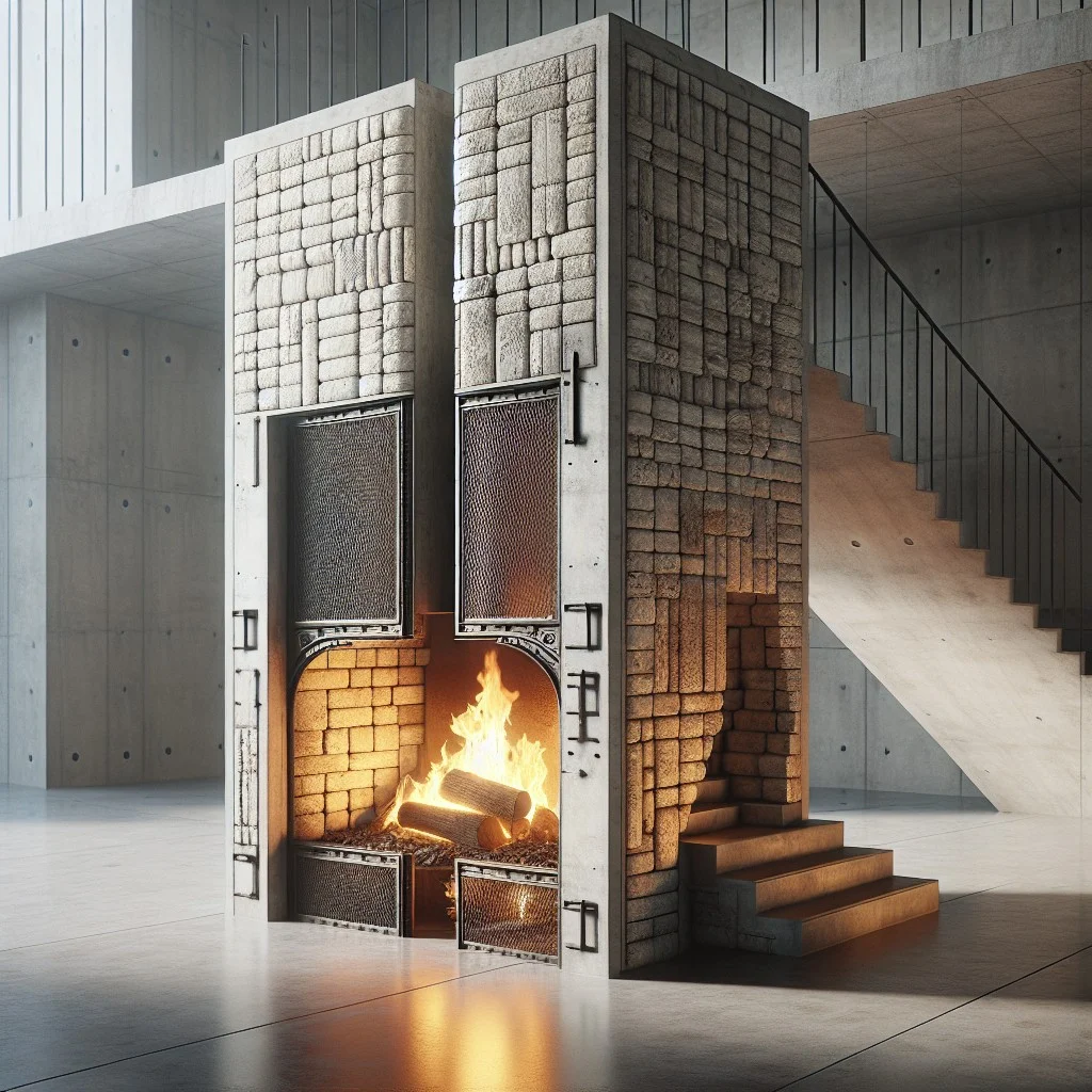 dual sided industrial fireplaces