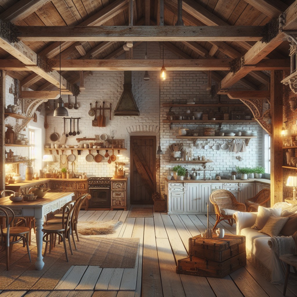 farmhouse style kitchen living room cutout