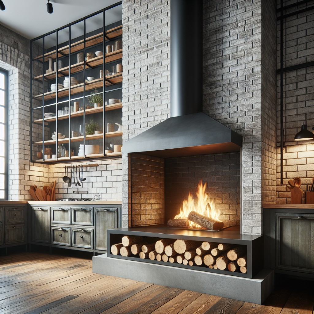 fireplace ideas for industrial kitchens