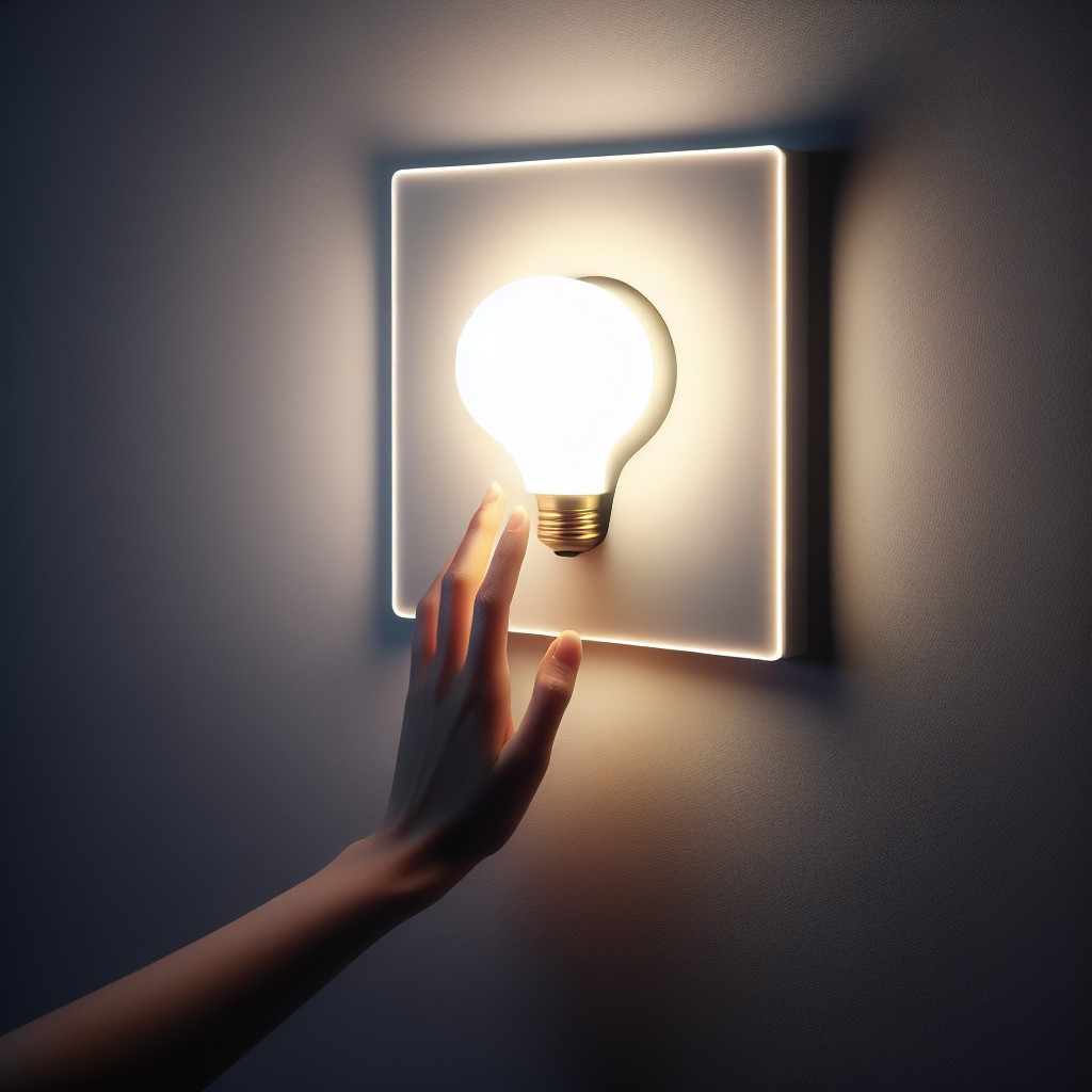 innovative touch activated square bulb wall light