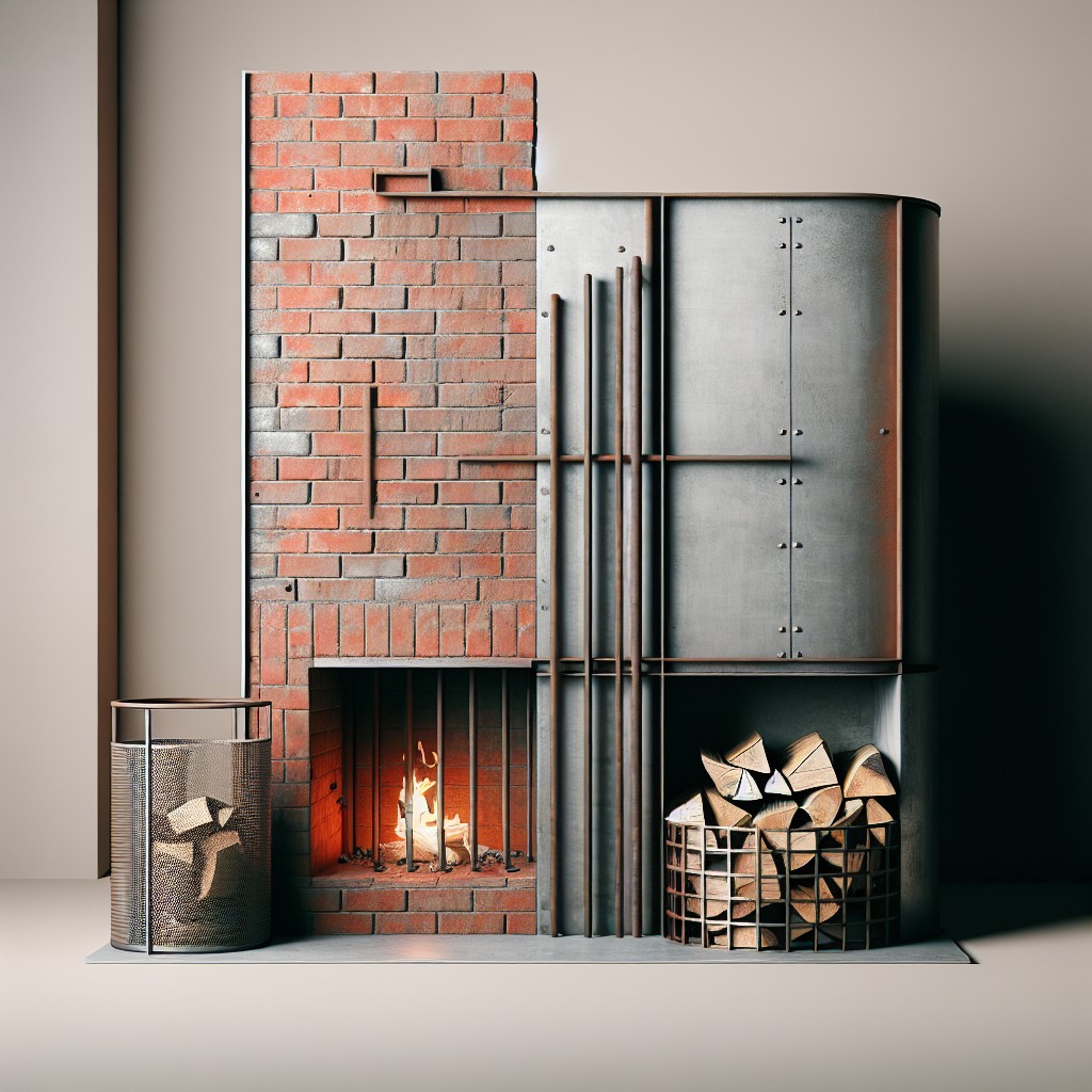 minimalist industrial fireplace design