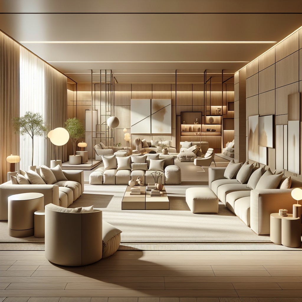 modular furniture in beige for a contemporary salon