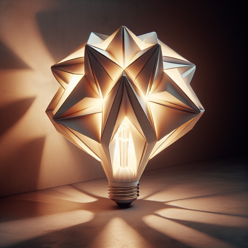 origami inspired square light bulbs