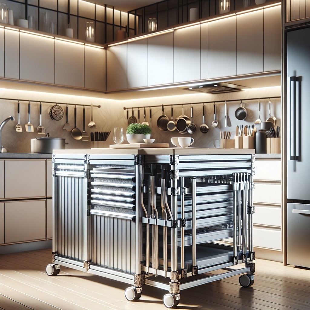 space maximizing collapsible kitchen cart