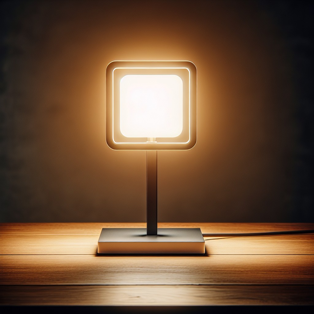 square bulb desk lamp with adjustable brightness