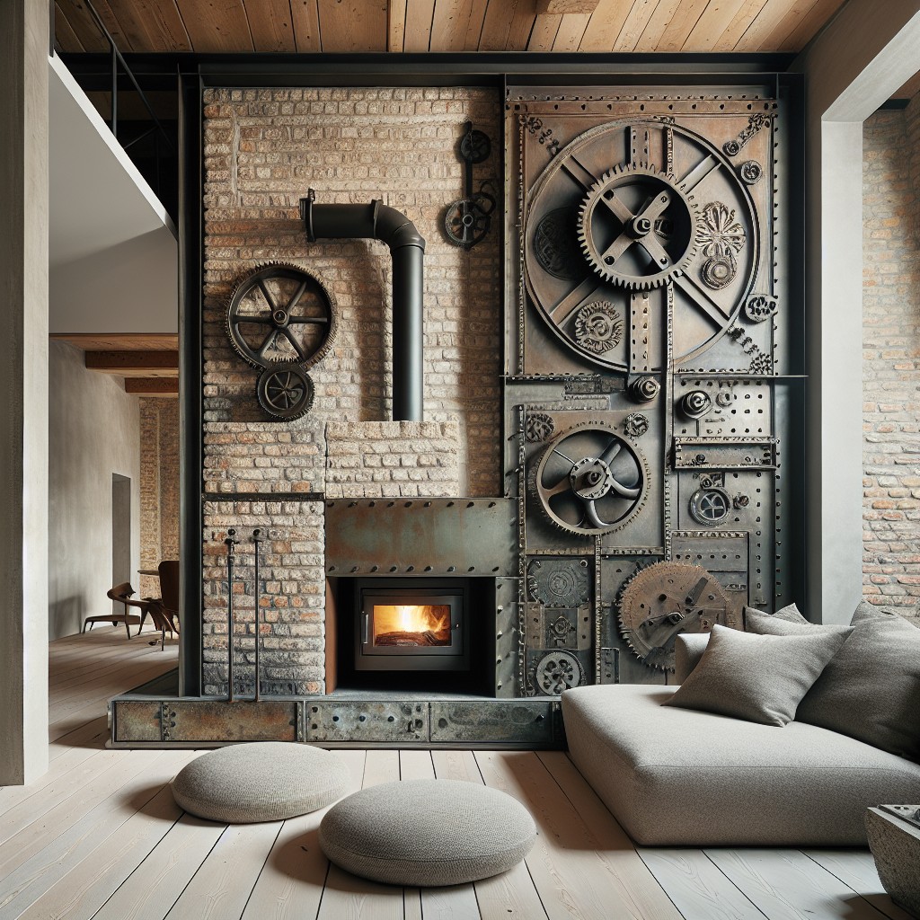 sustainable industrial fireplace designs