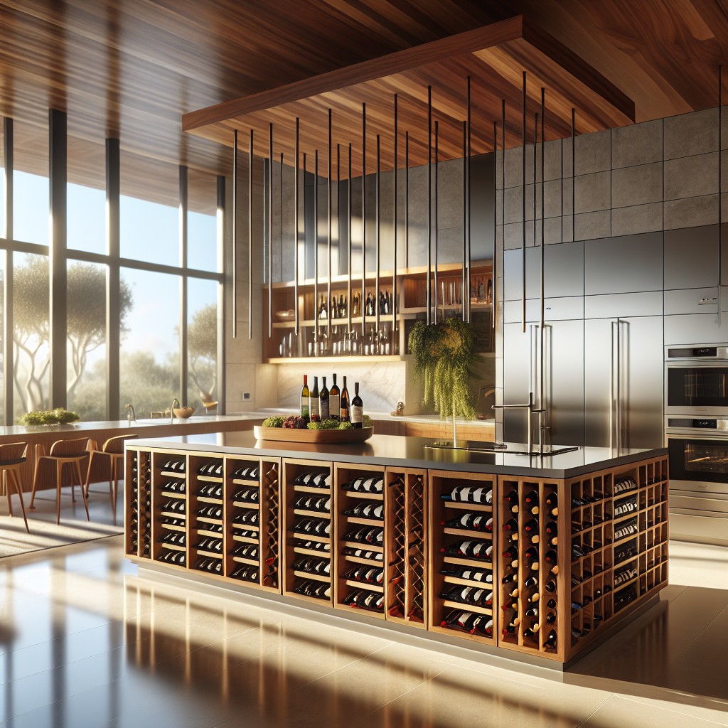 built in wine storage in kitchen islands