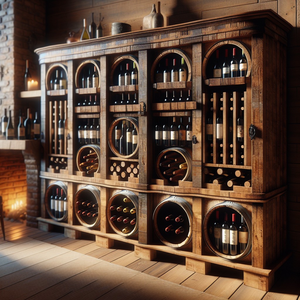 decorative wine barrel storage