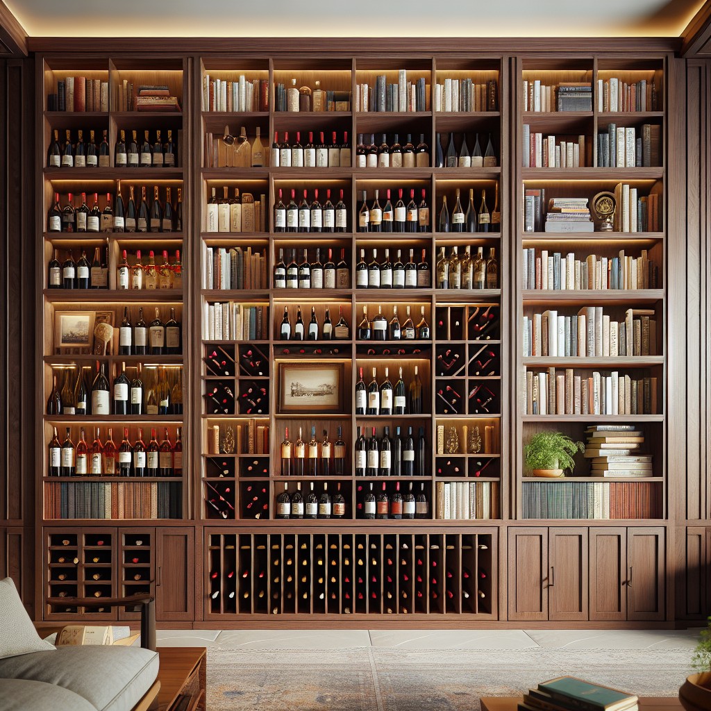 dual purpose wine and book shelves