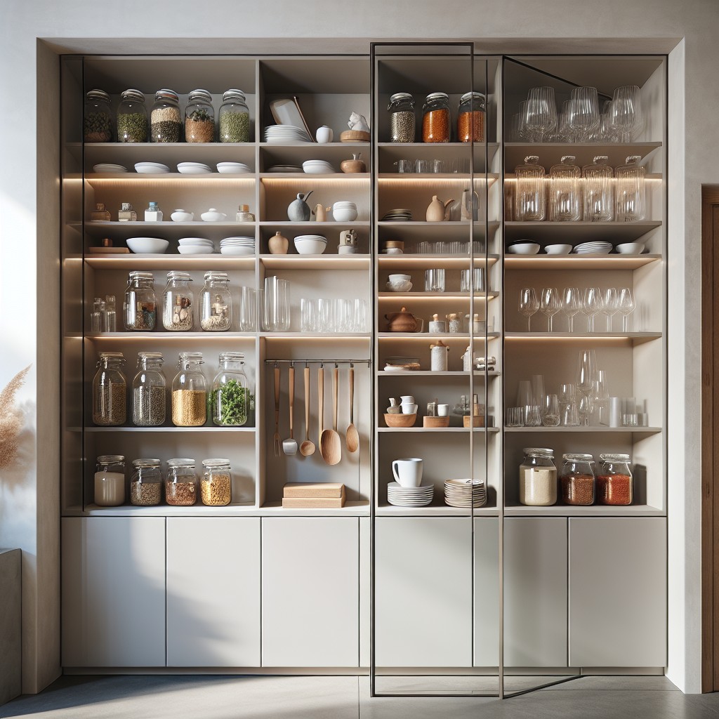 glass door pantry for displaying items