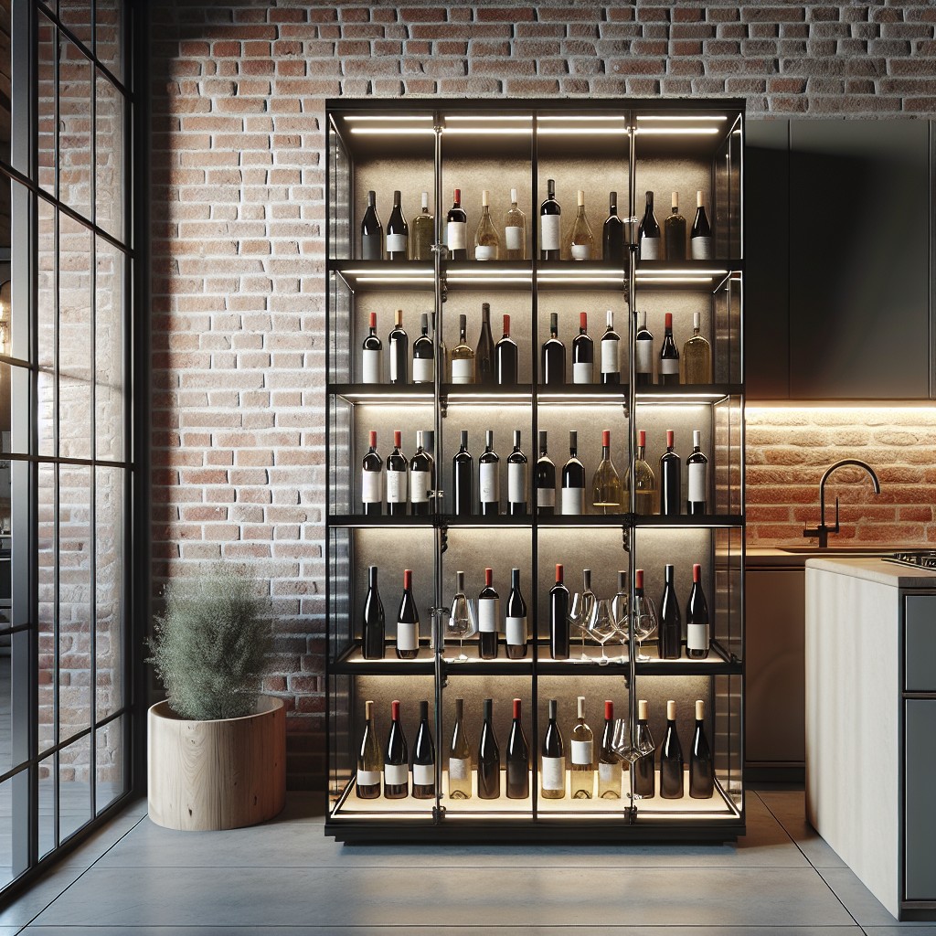 glass enclosed wine cabinets