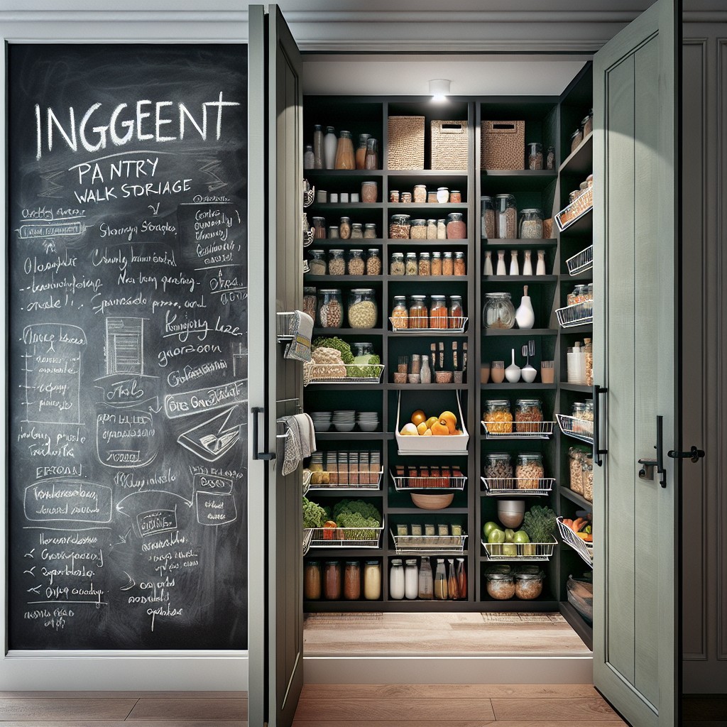 hidden walk in pantry behind a chalkboard door