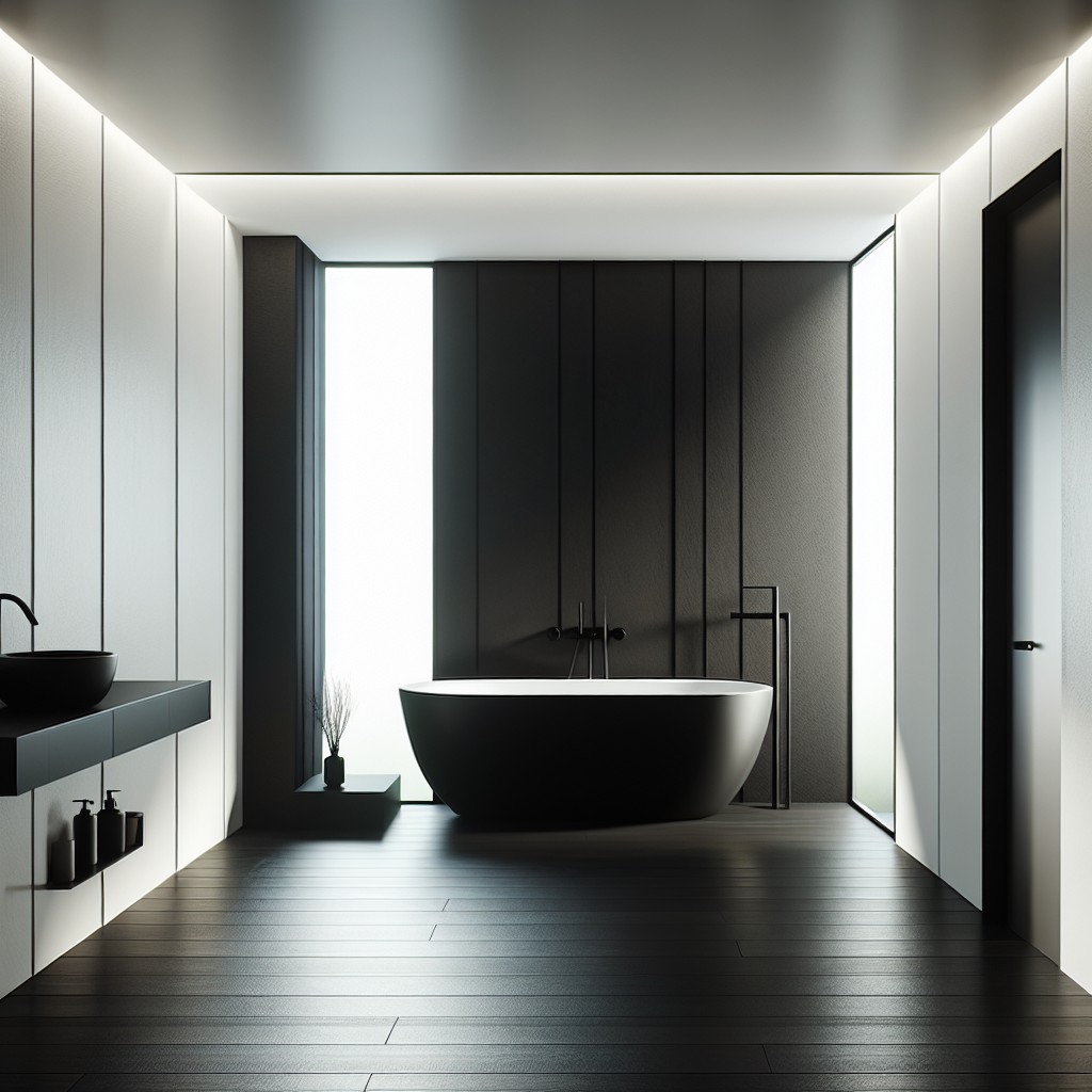 incorporate black freestanding bathtub