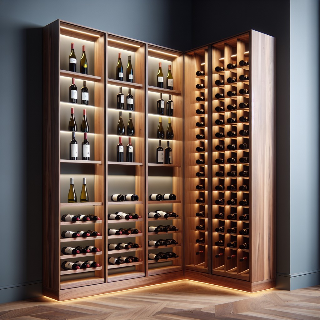 maximizing corner spaces with wine shelves